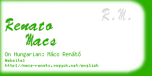 renato macs business card