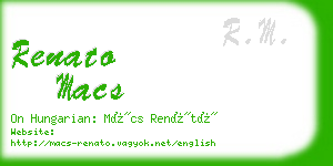 renato macs business card